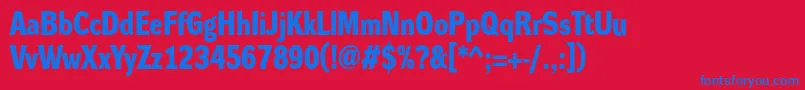 DynagroteskdmBold Font – Blue Fonts on Red Background