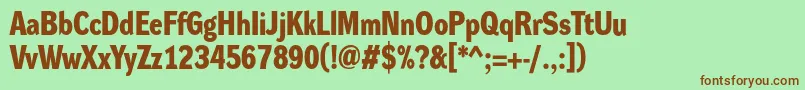 DynagroteskdmBold-fontti – ruskeat fontit vihreällä taustalla