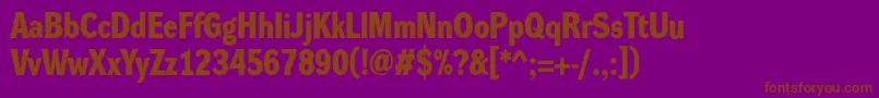 DynagroteskdmBold-fontti – ruskeat fontit violetilla taustalla