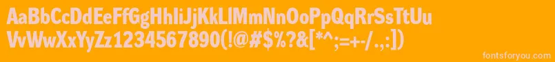 DynagroteskdmBold-fontti – vaaleanpunaiset fontit oranssilla taustalla