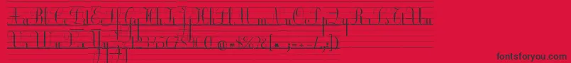 フォントEcolierLignes – 赤い背景に黒い文字