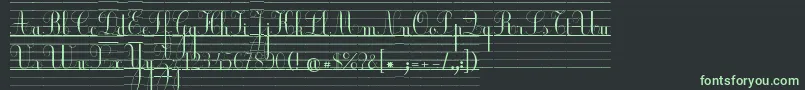 フォントEcolierLignes – 黒い背景に緑の文字