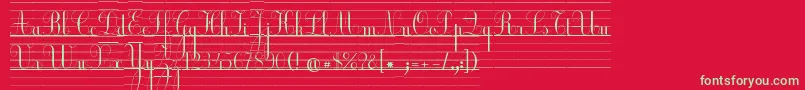 フォントEcolierLignes – 赤い背景に緑の文字