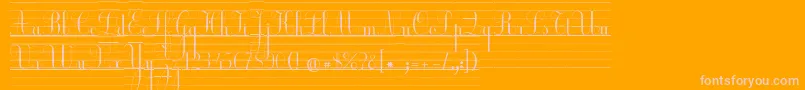 EcolierLignes Font – Pink Fonts on Orange Background