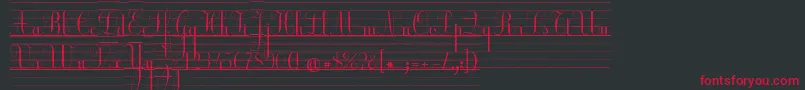EcolierLignes Font – Red Fonts on Black Background