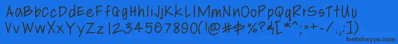 Libbyshand Font – Black Fonts on Blue Background