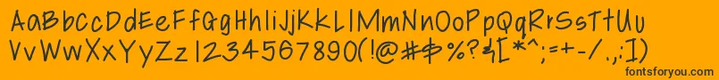 Libbyshand Font – Black Fonts on Orange Background