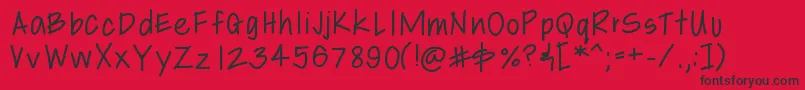 Libbyshand Font – Black Fonts on Red Background