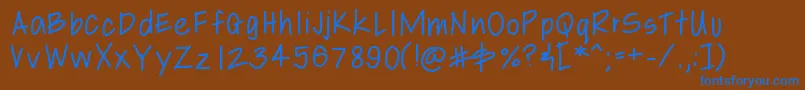 Шрифт Libbyshand – синие шрифты на коричневом фоне
