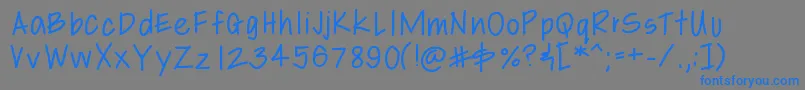 Шрифт Libbyshand – синие шрифты на сером фоне