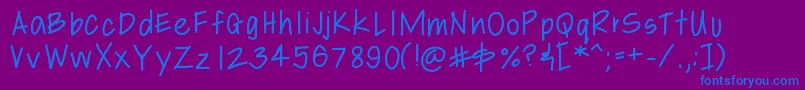 Шрифт Libbyshand – синие шрифты на фиолетовом фоне
