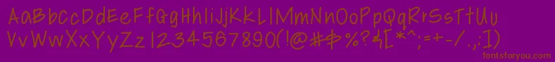 Шрифт Libbyshand – коричневые шрифты на фиолетовом фоне