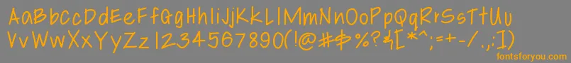 Libbyshand Font – Orange Fonts on Gray Background
