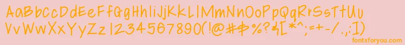 Шрифт Libbyshand – оранжевые шрифты на розовом фоне