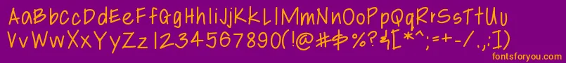 Libbyshand Font – Orange Fonts on Purple Background