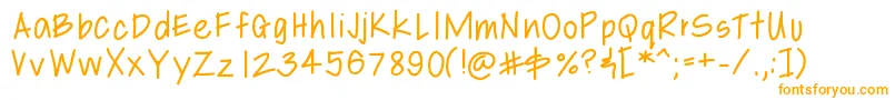Libbyshand Font – Orange Fonts on White Background