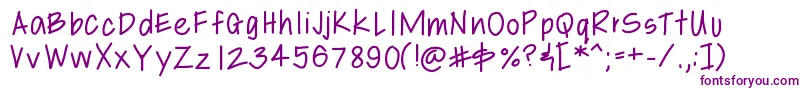 Libbyshand Font – Purple Fonts on White Background