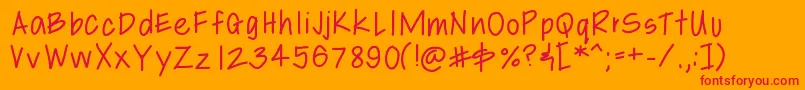 Libbyshand Font – Red Fonts on Orange Background