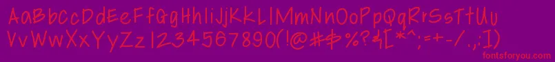 Libbyshand Font – Red Fonts on Purple Background