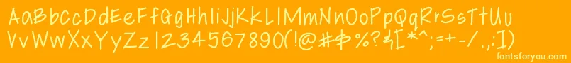 Libbyshand Font – Yellow Fonts on Orange Background