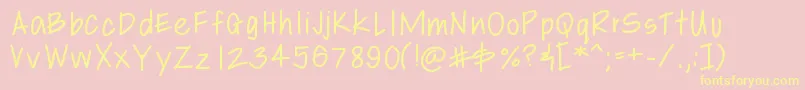 Шрифт Libbyshand – жёлтые шрифты на розовом фоне