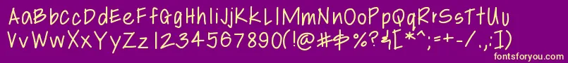 Шрифт Libbyshand – жёлтые шрифты на фиолетовом фоне