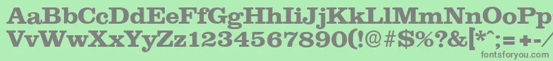 フォントClareserialXbold – 緑の背景に灰色の文字