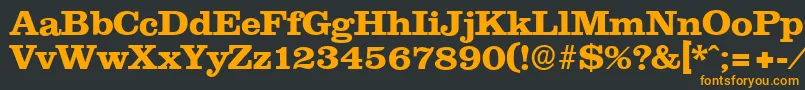 フォントClareserialXbold – 黒い背景にオレンジの文字