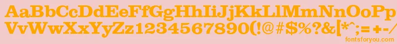 ClareserialXbold-Schriftart – Orangefarbene Schriften auf rosa Hintergrund