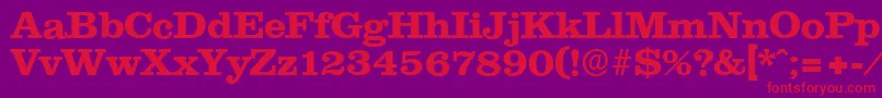 Fonte ClareserialXbold – fontes vermelhas em um fundo violeta