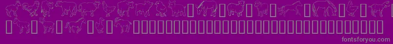 フォントGeBarnyardFriends – 紫の背景に灰色の文字