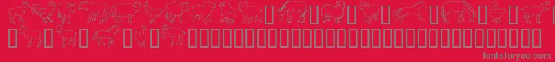 Fonte GeBarnyardFriends – fontes cinzas em um fundo vermelho