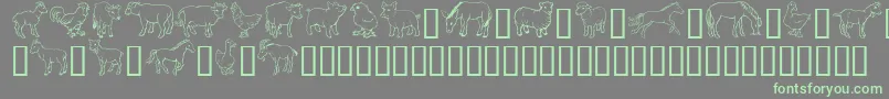 フォントGeBarnyardFriends – 灰色の背景に緑のフォント