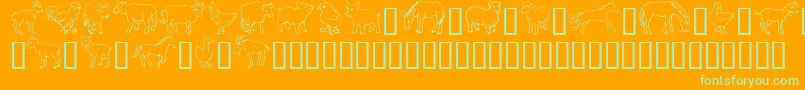 GeBarnyardFriends Font – Green Fonts on Orange Background