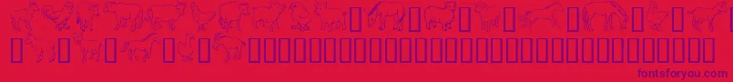 Шрифт GeBarnyardFriends – фиолетовые шрифты на красном фоне