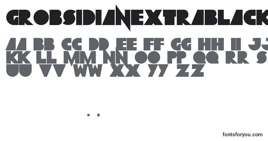 Schriftart GrobsidianExtrablack – Alphabet, Zahlen, spezielle Symbole