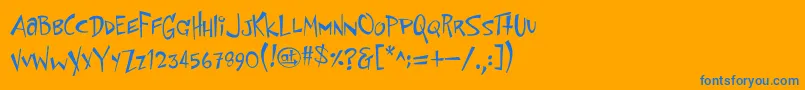 SpaceToaster Font – Blue Fonts on Orange Background