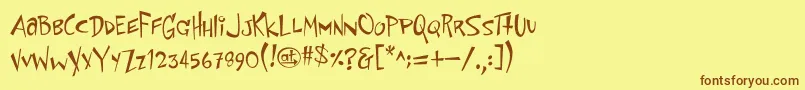 fuente SpaceToaster – Fuentes Marrones Sobre Fondo Amarillo