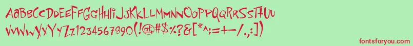 SpaceToaster Font – Red Fonts on Green Background