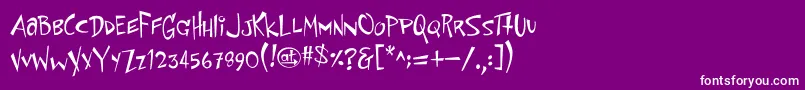 SpaceToaster-Schriftart – Weiße Schriften auf violettem Hintergrund