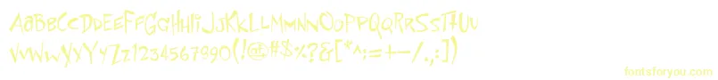 SpaceToaster-Schriftart – Gelbe Schriften auf weißem Hintergrund