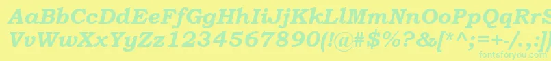 BookmanOldStyleBoldItalic Font – Green Fonts on Yellow Background