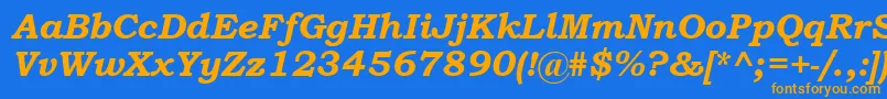 BookmanOldStyleBoldItalic Font – Orange Fonts on Blue Background