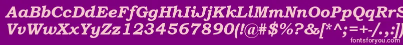 BookmanOldStyleBoldItalic Font – Pink Fonts on Purple Background