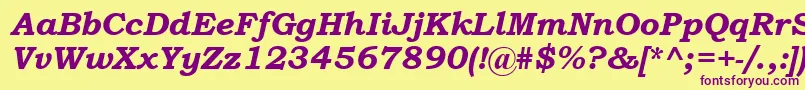 BookmanOldStyleBoldItalic Font – Purple Fonts on Yellow Background