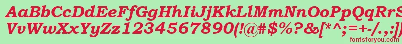 BookmanOldStyleBoldItalic Font – Red Fonts on Green Background