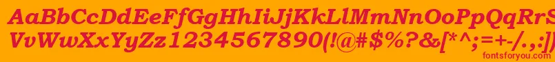 フォントBookmanOldStyleBoldItalic – オレンジの背景に赤い文字