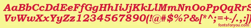 BookmanOldStyleBoldItalic Font – Red Fonts on Yellow Background