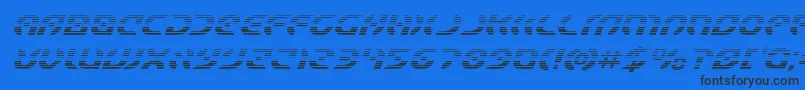 Шрифт Starfightergradital – чёрные шрифты на синем фоне