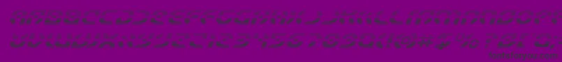 Fonte Starfightergradital – fontes pretas em um fundo violeta